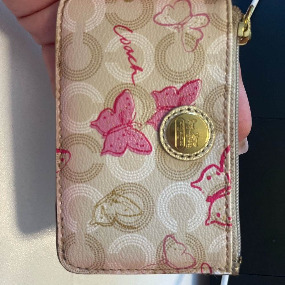 Coach Pink Butterfly Card Holder